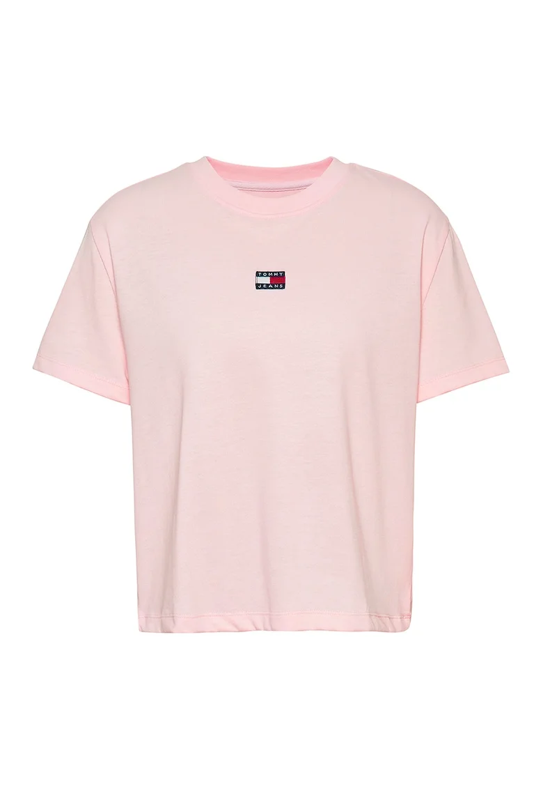 Tricou cu decolteu la baza gatului si logo -