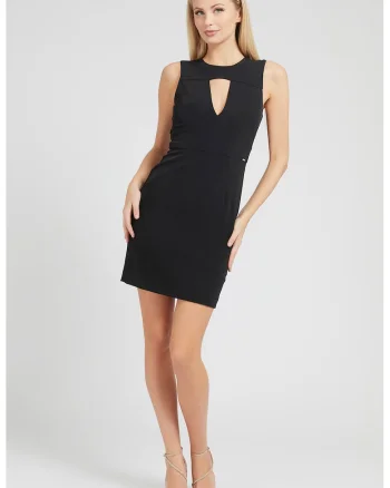 Rochie mini cu decupaj frontal, Negru