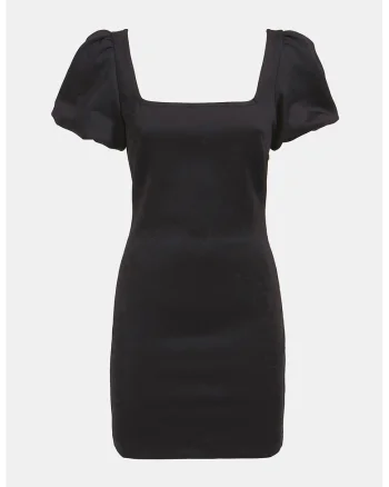 Rochie mini cu decolteu patrat, Negru
