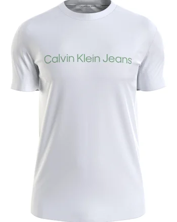 Tricou slim fit cu imprimeu logo, Alb