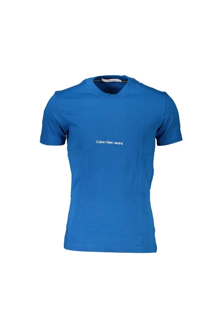 Tricou barbati,  JEANS, Slim fit din amestec de bumbac organic, Albastru, Albastru
