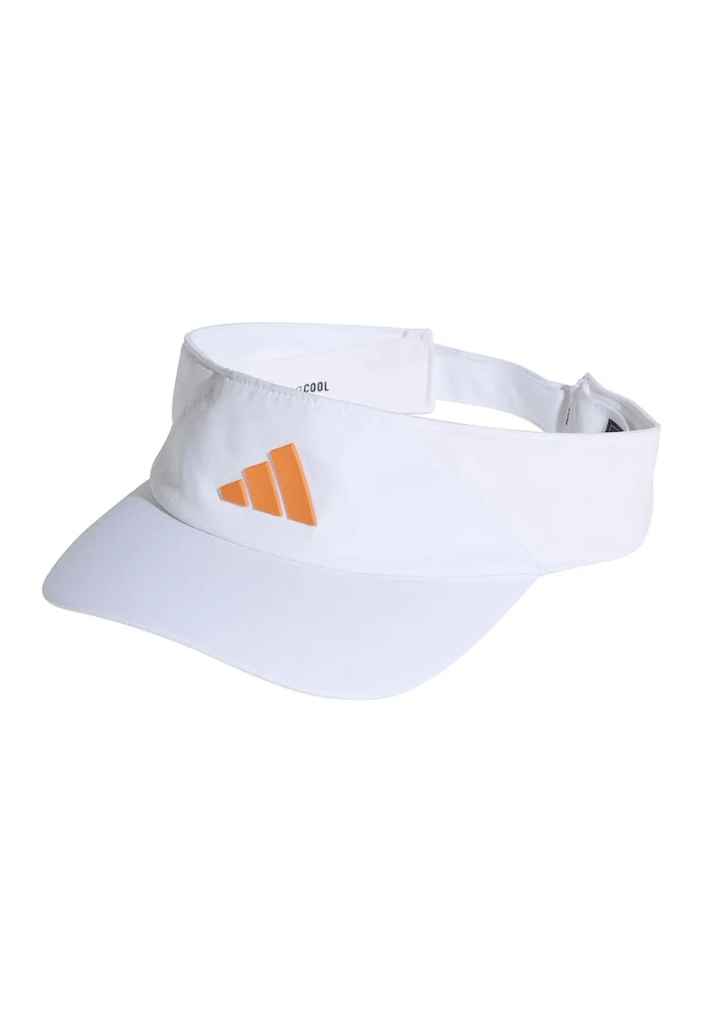 Vizor unisex cu logo pentru antrenament, Alb/Portocaliu