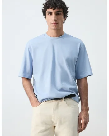 Tricou heavy cu croiala relaxed-fit, Albastru pastel