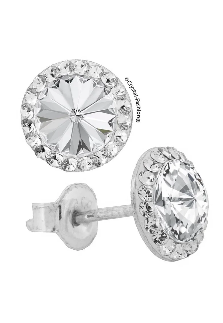 Cercei Argint 925, cristale Swarovski® Angelic 8mm, surub