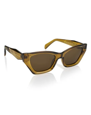 Ochelari de soare cat-eye unisex polarizati Bravado, Galben mustar