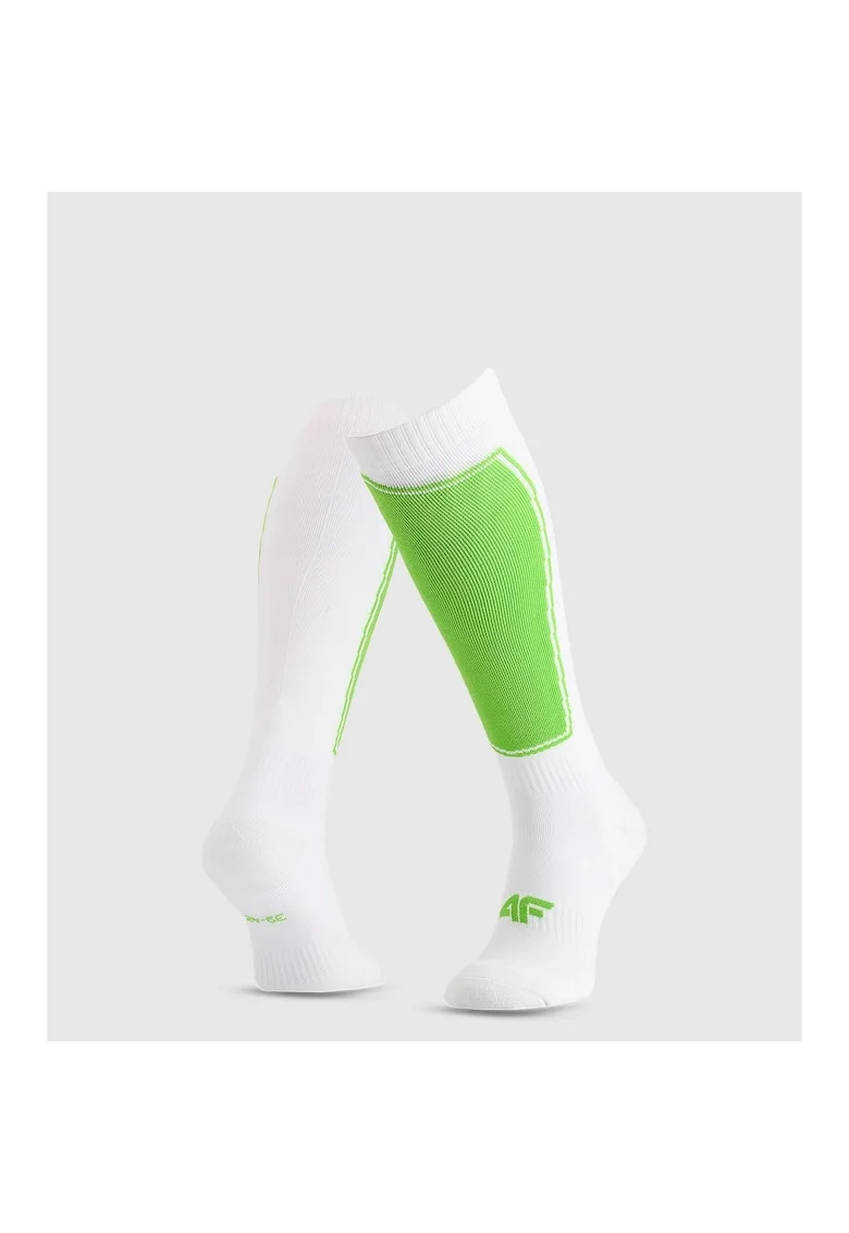 Sosete sport barbati,  alb/verde, 43-46 EU, poliester