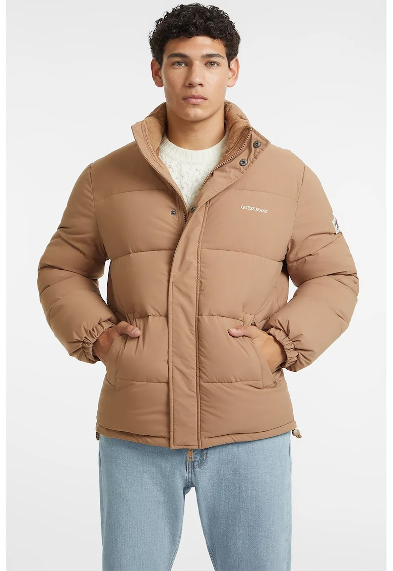 Geaca cu guler inalt, Maro camel