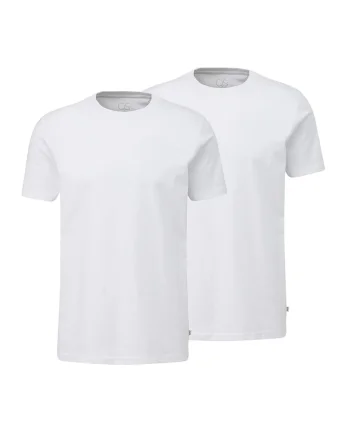 Set de tricouri cu decolteu la baza gatului - 2 piese, Alb optic