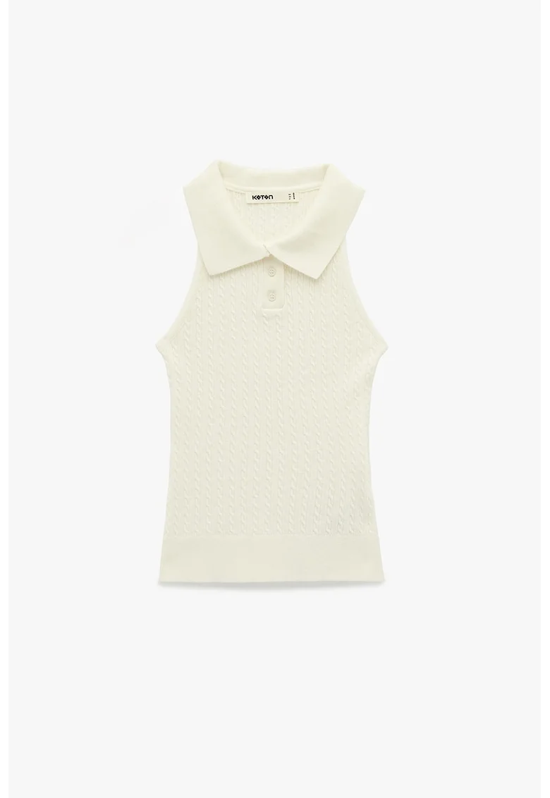 Top polo slim fit, Crem