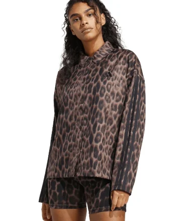 Jacheta usoara cu animal print, Negru/Maro