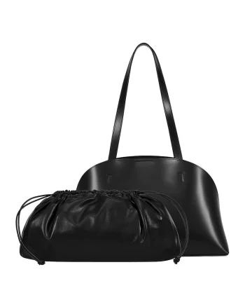 Geanta uni de piele cu etui, Negru