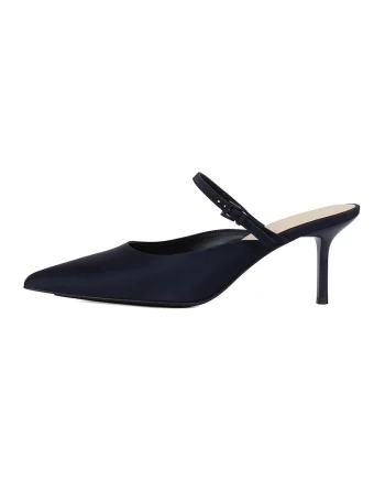 Pantofi slingback din piele cu varf ascutit, Albastru ultramarin