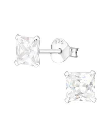Cercei din Argint 925 cu Cristal Patrat