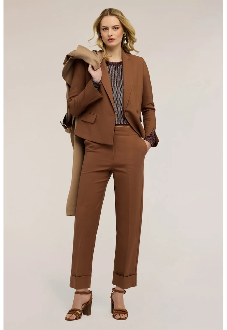 Pantaloni crop drepti, Caramel