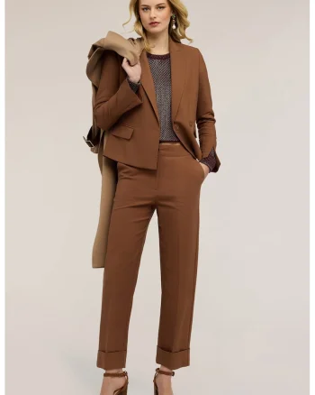 Pantaloni crop drepti, Caramel