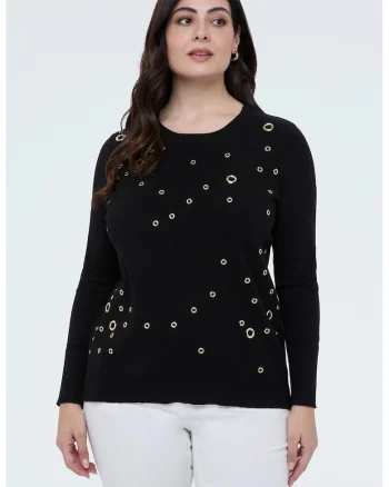 Pulover cu nituri, Negru