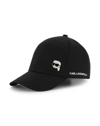 Sapca din bumbac cu detaliu logo, Negru