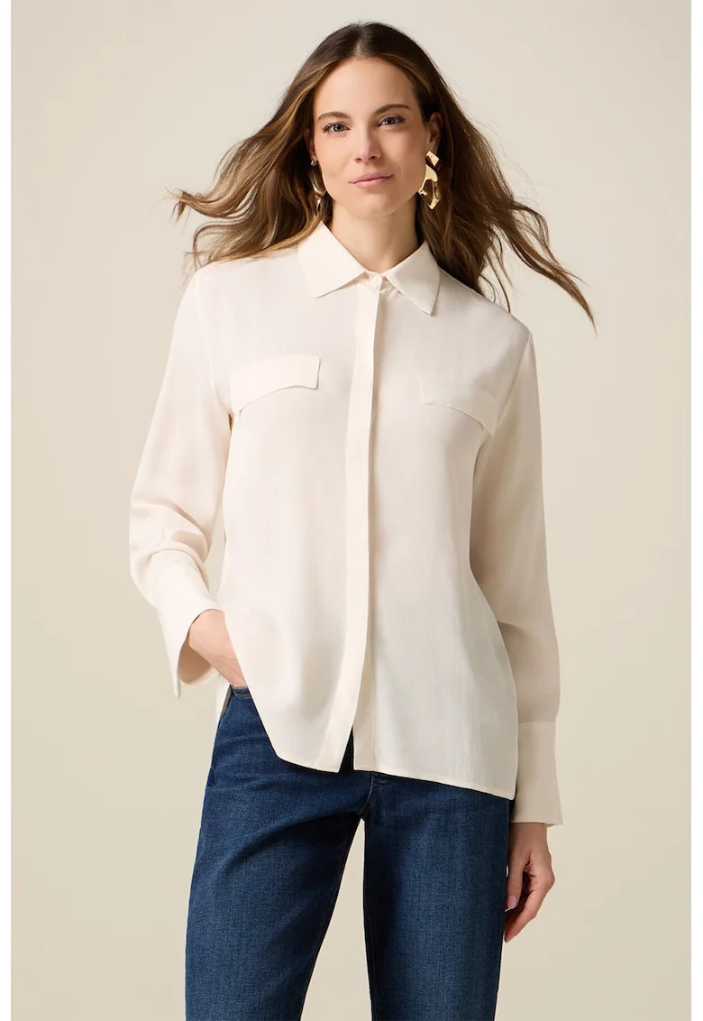 Camasa regular-fit cu nasturi, Alb