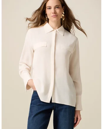 Camasa regular-fit cu nasturi, Alb