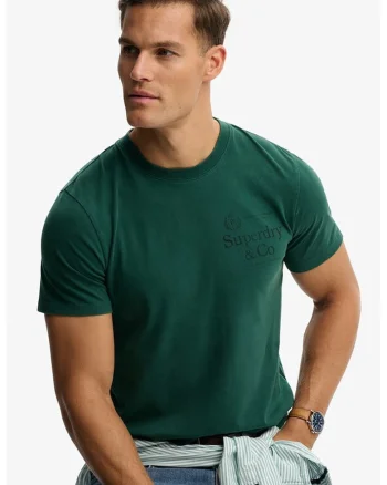 Tricou cu imprimeu logo, Verde englez