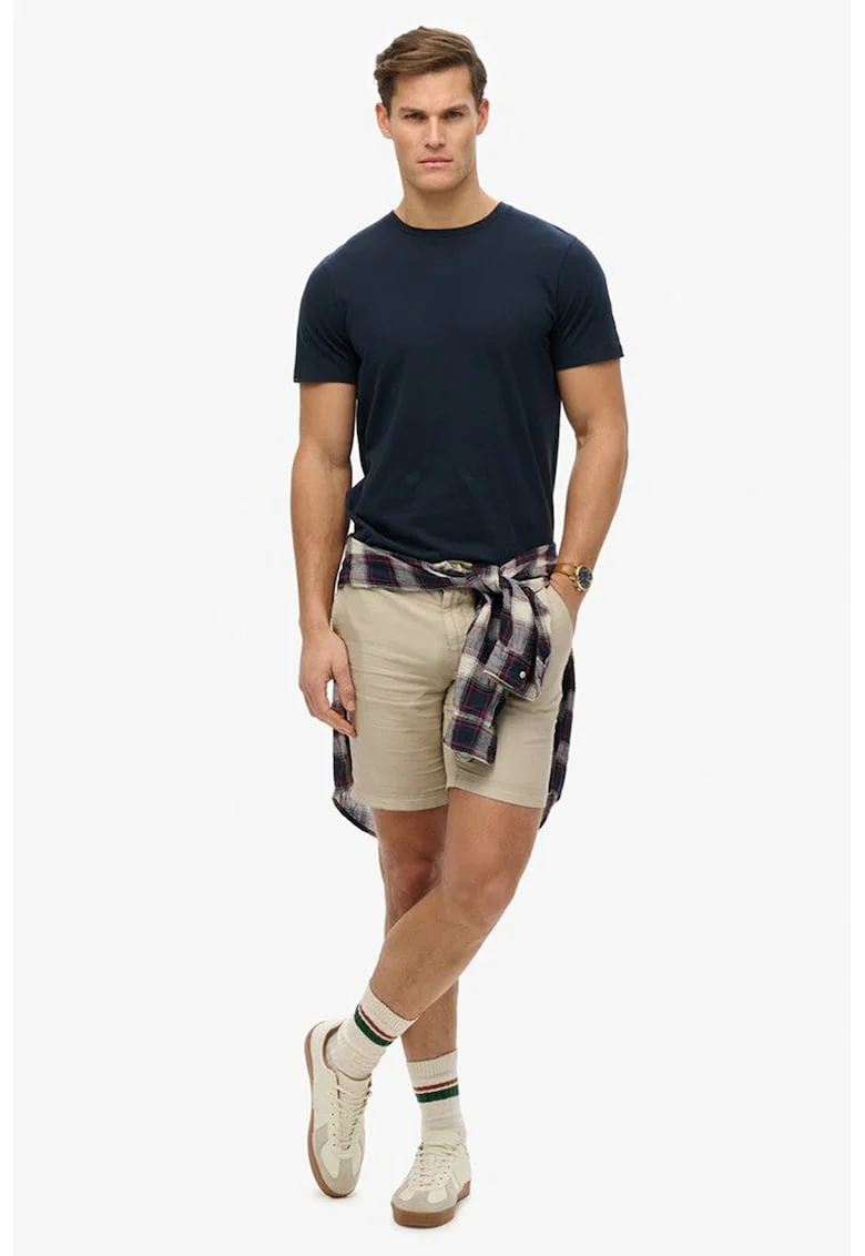 Tricou din bumbac cu model uni, Albastru ultramarin