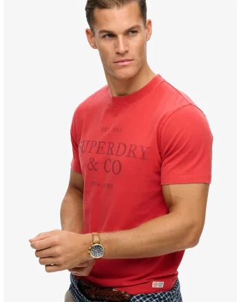 Tricou cu imprimeu logo, Coral