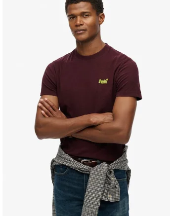 Tricou din bumbac cu decolteu la baza gatului so logo brodat, Maro cognac