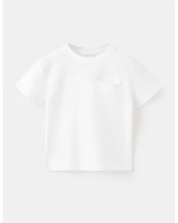 Tricou din bumbac cu buzunar pe piept, Alb