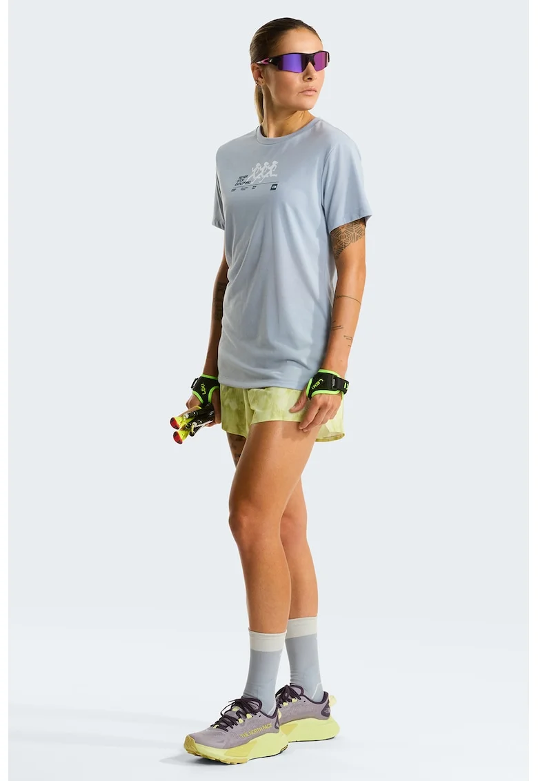 Tricou cu logo pentru fitness, Albastru azur