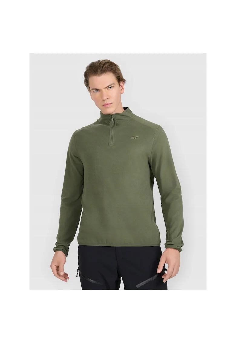 Bluza sport barbati  termica, tehnologie 4FWarm, kaki, pentru schi, poliester, Verde