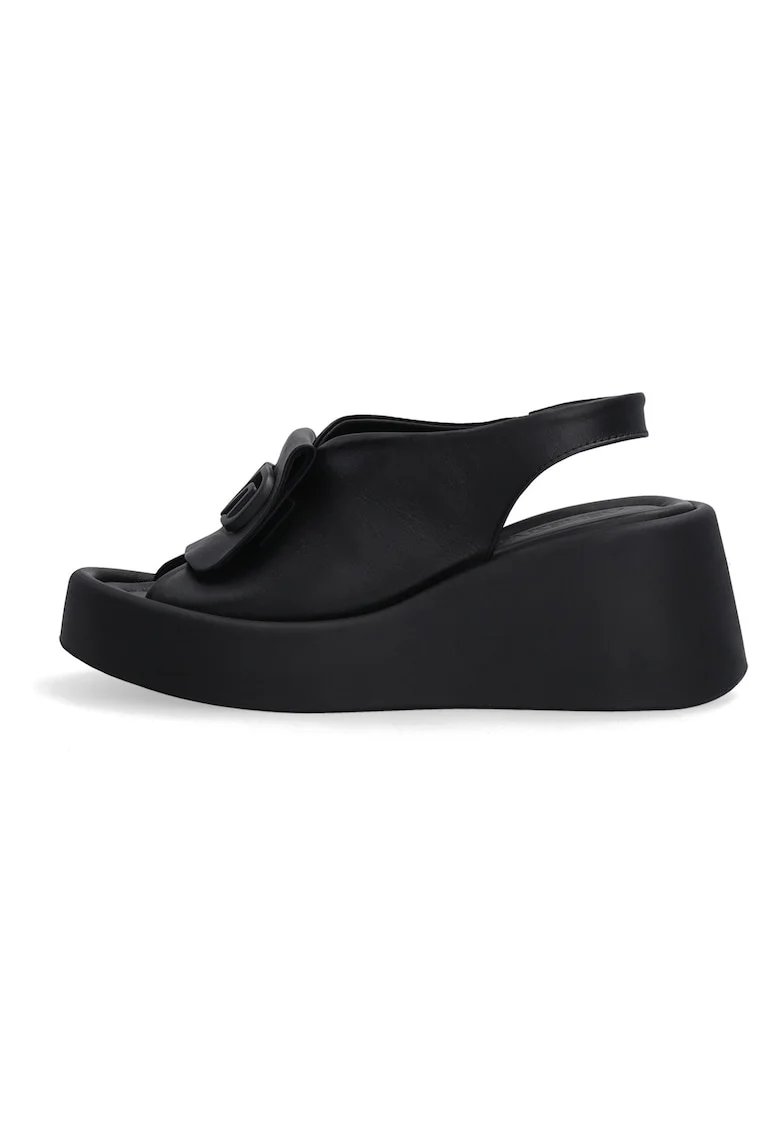 Pantofi din piele cu platforma wedge,