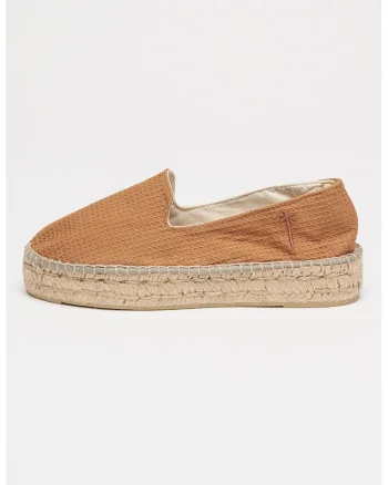 Pantofi loafer texturati din material textil, Bej/Maro deschis