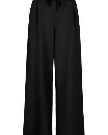 Pantaloni dama de trening cu croiala ampla, talie elastica,  N-Mock, Negru