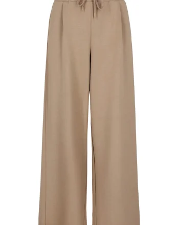 Pantaloni dama de trening cu croiala ampla, talie elastica,  N-Mock, Bej