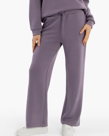 Pantaloni dama de trening, Comfort Fit, material flexibil,  N-Eva, heather, Roz