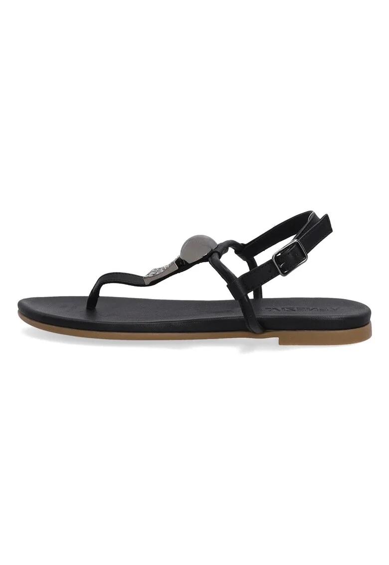 Sandale din piele cu aplicatie decorativa