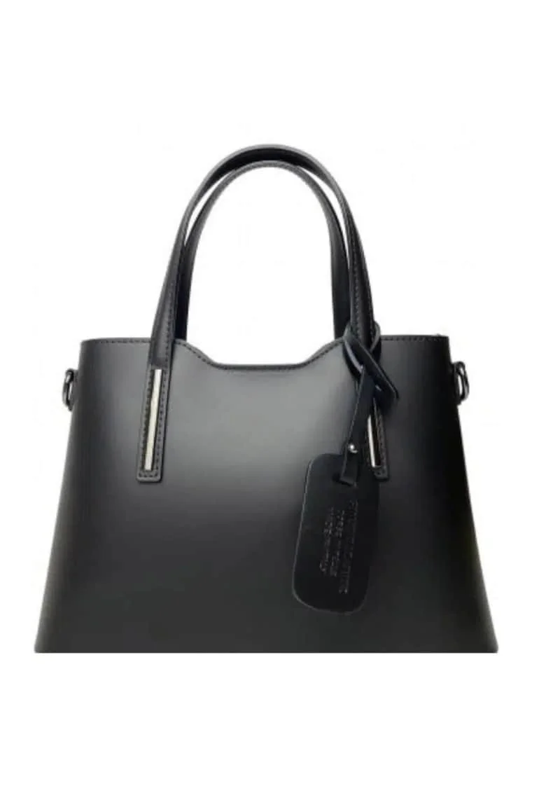 Geanta dama din piele naturala  Maggie, Negru, 32 x 22 x 12 cm