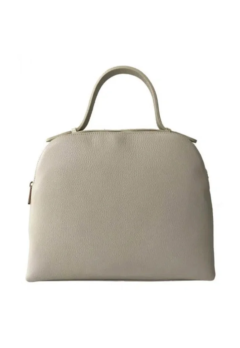 Geanta dama din piele naturala  Elisabeta, Bej, 33 x 27 x 12 cm
