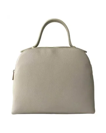 Geanta dama din piele naturala  Elisabeta, Bej, 33 x 27 x 12 cm