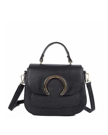 Borseta dama din piele naturala  Floramaria, Negru, 24,5 x 18 x 10,5