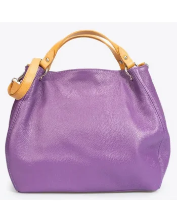 Geanta dama din piele naturala  Ofelia, Mov, 33 x 28 x 16 cm
