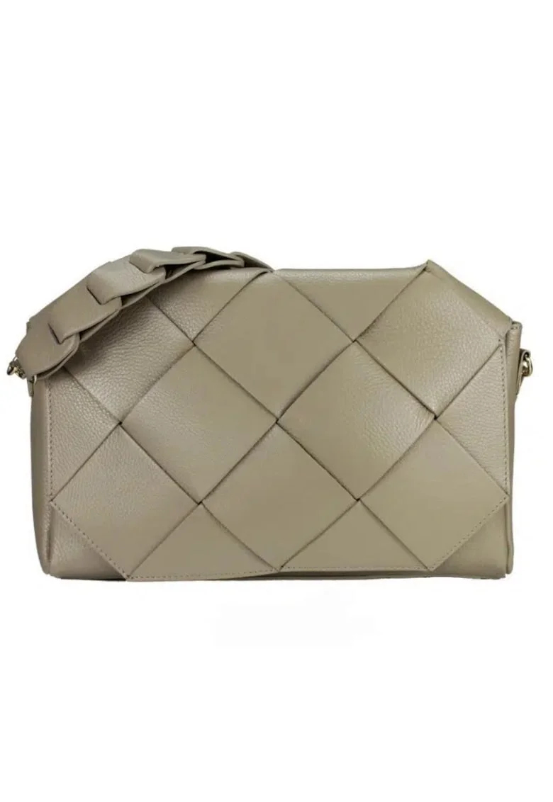 Geanta dama din piele naturala  Mara, Maro taupe, 35 x 23 x 10 cm