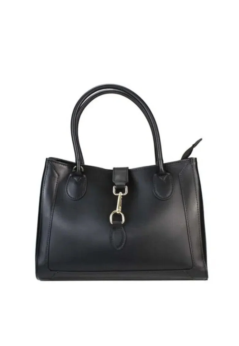Geanta dama din piele naturala  Belinda, Negru, 35 x 25 x 16 cm