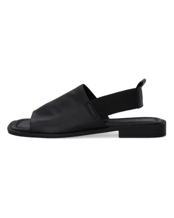 Sandale din piele neagra cu elastic