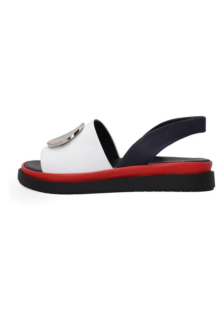 Sandale din piele cu model color block