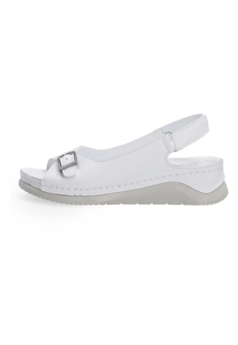 Sandale wedge din piele cu bareta velcro