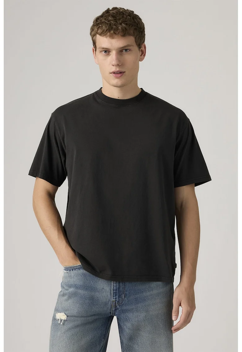 Tricou lejer din bumbac, Negru