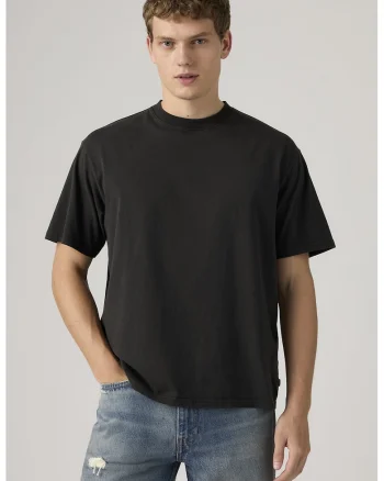 Tricou lejer din bumbac, Negru