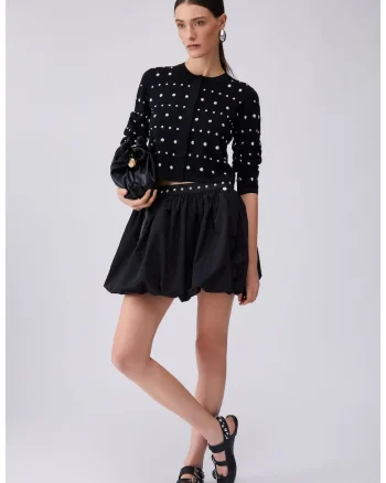 Cardigan cu aplicatii cu nituri, Negru