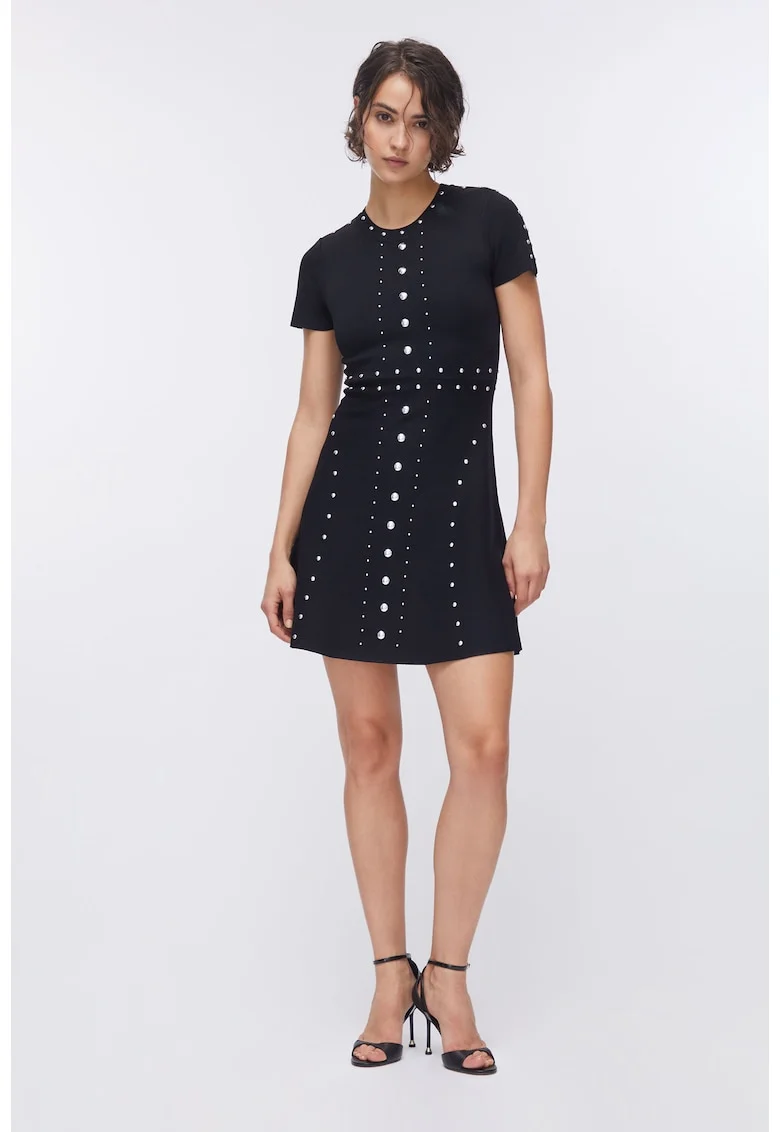 Rochie mini cu nituri, Negru